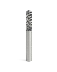 Amana tool 46098 Medium Burr with Dril Point and 135 Deg Dril End 1/4 D x 3/4 CH x 1/4 SHK x 2 Inch Long SC Fiberglass and Composite Cutting Router Bit