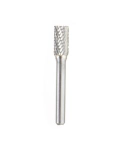Amana tool BURS-084 Cylindrical Shape SC Head 3/8 D x 3/4 CH x 1/4 SHK x 2-1/2 Inch Long with End, Double Cut SB Burr Bit