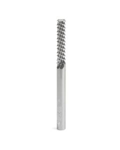 Amana tool 48012 Medium Burr with End Mil Point 1/4 D x 1-1/8 CH x 1/4 SHK x 3 Inch Long SC Fiberglass and Composite Cutting Router Bit