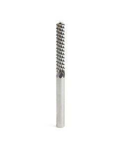 Amana tool 48014 Medium Burr with End Mil Point 1/4 D x 1-1/2 CH x 1/4 SHK x 3 Inch Long SC Fiberglass and Composite Cutting Router Bit