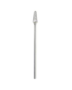 Amana tool BURS-219 Radius Cone Shape SC Head 1/2 D x 1-1/8 CH x 1/4 SHK x 7-1/8 Inch Long Double Cut SL Burr Bit