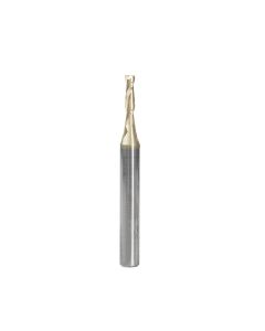 Amana tool 46254 CNC 2D and 3D Carving 0.10 Deg Tapered Angle Flat Bottom 1/8 D x 15/32 CH x 1/4 SHK x 2-23/64 Inch Long x 2 Flute SC ZrN Coated Router Bit