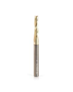 Amana tool 46575 CNC 2D and 3D Carving 1.0 Deg Tapered Angle Flat Bottom x 3/16 D x 1 CH x 1/4 SHK x 3 Inch Long x 3 Flute SC ZrN Coated Router Bit