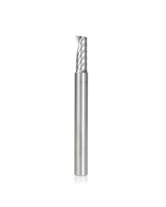 Amana tool 51401 CNC SC Spiral O Single Flute, Aluminum Cutting 1/4 D x 5/8 CH x 1/4 SHK x 2-1/2 Inch Long Up-Cut Router Bit with Mirror Finish