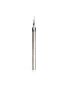 Amana tool 51663 Mini SC Spiral for Steel, Stainless Steel & Composites, AlTiN Coated 0.025 D x 0.075 CH x 1/8 SHK x 1-1/2 Inch Long Up-Cut 2-Flute Square End Router Bit/End Mil