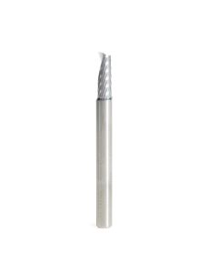 Amana tool 51374 CNC SC Spiral O Single Flute, Aluminum Cutting 3/16 D x 1/2 CH x 3/16 SHK x 2 Inch Long Up-Cut Router Bit with Mirror Finish