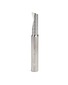 Amana tool 51377 CNC SC Spiral O Single Flute, Aluminum Cutting 1/4 D x 3/4 CH x 1/4 SHK x 2 Inch Long Up-Cut Router Bit with Mirror Finish