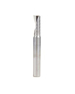 Amana tool 51378 CNC SC Spiral O Single Flute, Aluminum Cutting 3/8 D x 1 CH x 3/8 SHK x 3 Inch Long Up-Cut Router Bit with Mirror Finish