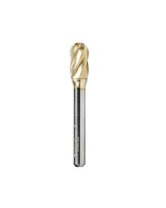 Amana tool BURS-122NF Radius Cylinder SC Head 3/8 D x 3/4 CH x 1/4 SHK x 2-1/2 Inch Long ZrN Coated Double Cut SC Burr Bit