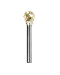 Amana tool BURS-158NF Bal Shape SC Head 1/2 D x 7/16 CH x 1/4 SHK x 2-1/4 Inch Long ZrN Coated Double Cut SD Burr Bit