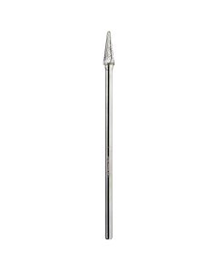 Amana tool BURS-216 Radius Cone Shape SC Head 3/8 D x 1-1/16 CH x 1/4 SHK x 7-1/16 Inch Long Double Cut SL Burr Bit