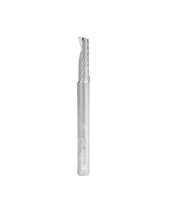 Amana tool 51375 CNC SC Spiral O Single Flute, Aluminum Cutting 3/16 D x 5/8 CH x 3/16 SHK x 2 Inch Long Up-Cut Router Bit with Mirror Finish