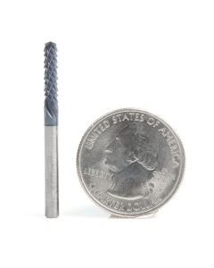 Amana tool 48050-D High Performance Dril End 1/8 D x 1/2 CH x 1/8 SHK x 1-1/2 Inch Long SC Fiberglass and Composite Cutting AlTiN Coated Router Bit