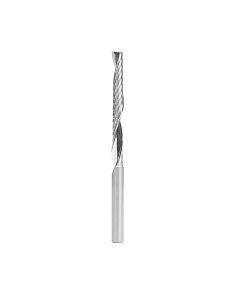 Amana tool 51646 CNC SC Spiral O Single Flute, Plastic Cutting 1/4 D x 2-1/4 CH x 1/4 SHK x 3-3/4 Inch Long Up-Cut Router Bit with Mirror Finish