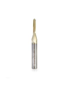 Amana tool 45609 Zero-Point Solid Carbide V Groove 90 Deg x 1/8 D x 5/8 CH x 1/4 Inch SHK ZrN Coated Router Bit