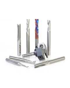 Amana tool AMS-164 8-Pc CNC Starter Router Bit Colection, 1/4 Inch SHK