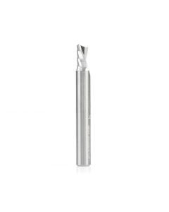 Amana tool 51774 CNC SC Spiral O Single Flute, Aluminum Cutting 1/4 D x 3/8 CH x 1/4 SHK x 2 Inch Long Down-Cut Router Bit with Mirror Finish