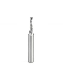 Amana tool 51762 SC CNC Spiral Double O Flute, Plastic Cutting 1/8 Dia x 1/2 CH x 1/4 Shank x 2 Inch Long Up-Cut Router Bit