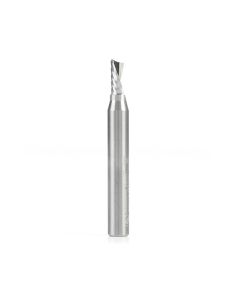Amana tool 51773 CNC SC Spiral O Single Flute, Aluminum Cutting 3/16 D x 3/8 CH x 1/4 SHK x 2 Inch Long Down-Cut Router Bit with Mirror Finish