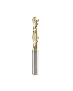 Amana tool 46294-S CNC ZrN Coated SC 2D and 3D Carving 0.10 Deg Straight Angle Bal Nose x 1/4 D x 1/8 R x 1 CH x 1/4 SHK x 2-1/4 Inch Long x 2 Flute Upcut Router Bit