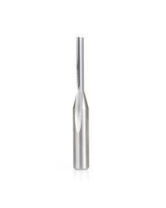 Amana tool 43531 SC Single O Flute Straight Grind Aluminum Cutting 1/8 D x 13/16 CH x 1/4 SHK x 2 Inch Long Router Bit with Mirror Finish