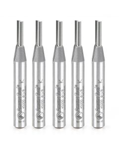 Amana tool 45200-5, 5-Pack Solid Carbide Cutting Edge Straight Plunge High Production 1/8 D x 7/16 CH x 1/4 SHK x 2 Inch Long Router Bits