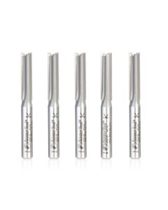 Amana tool 45210-5, 5-Pack Carbide Tipped Straight Plunge High Production 1/4 D x 1 CH x 1/4 SHK x 2-1/4 Inch Long Router Bits