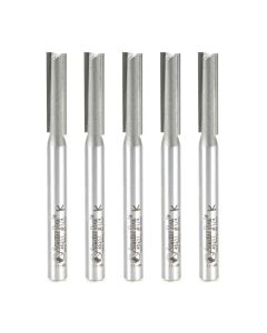 Amana tool 45211-5, 5-Pack Carbide Tipped Straight Plunge High Production 1/4 D x 1 CH x 1/4 SHK x 2-7/8 Inch Long Router Bits