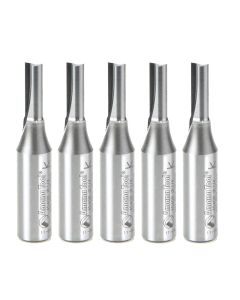 Amana tool 45408-5, 5-Pack Solid Carbide Cutting Edge Straight Plunge High Production 1/4 D x 3/4 CH x 1/2 SHK x 2-1/2 Inch Long Router Bits