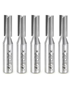 Amana tool 45414-5, 5-Pack Carbide Tipped Straight Plunge High Production 3/8 D x 1 CH x 1/2 SHK x 2-3/4 Inch Long Router Bits