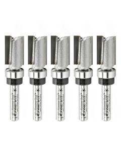Amana tool 45491-5, 5-Pack Carbide Tipped Flush Trim Plunge Template 1/2 D x 3/4 CH x 1/4 Inch SHK w/ Upper Bal Bearing Router Bits