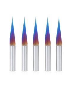 Amana tool 45611-K-5, 5-Pack Solid Carbide Spektra Extreme tool Life Coated 15 Degree Engraving 0.005 Tip Width x 1/4 SHK x 2-1/4 Inch Long Signmaking Router Bits