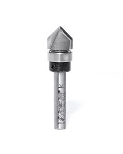 Amana 45750 Carbide Tipped V Groove 90 Deg x 1/2 Dia x 1/2 x 1/4 Inch Shank with Upper BB