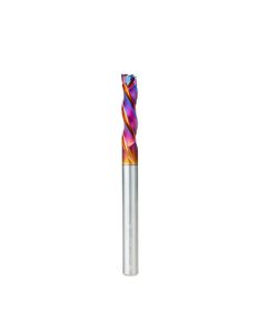 Amana tool 46016-K CNC SC Spektra Extreme tool Life Coated Mortise Compression Spiral 1/4 D x 1 CH 1/4 SHK 3 Inch Long 3 Flute Router Bit