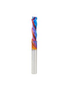 Amana tool 46018-K CNC SC Spektra Extreme tool Life Coated Mortise Compression Spiral 1/4 D x 1 CH 1/4 SHK 2-1/2 Inch Long 3 Flute Router Bit