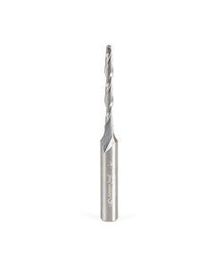 Amana tool 46030 CNC Solid Carbide Foam Cutting Up-Cut Spiral 1/16 Radius x 1/8 Dia x 1-1/8 Cut Height x 1/4 Shank x 2-1/2 Inch Long Bal Nose Router Bit