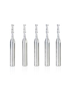 Amana tool 46100-5, 5-Pack SC Spiral Plunge 1/8 D x 1/2 CH x 1/4 SHK x 2 Inch Long 2 Flute Up-Cut Router Bits
