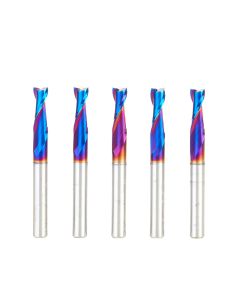 Amana tool 46102-K-5, 5-Pack SC Spektra Extreme tool Life Coated Spiral Plunge 1/4 Dia x 3/4 CH x 1/4 SHK 2-1/2 Inch Long Up-Cut Router Bits