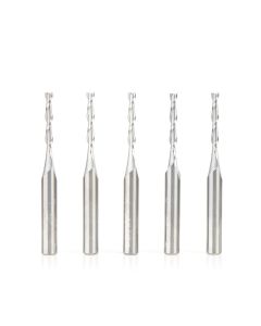Amana tool 46125-5, 5-Pack SC Spiral Plunge 1/8 D x 13/16 CH x 1/4 SHK x 2-1/2 Inch Long 2 Flute Up-Cut Router Bits