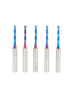 Amana tool 46125-K-5, 5 Pack SC Spektra Extreme tool Life Coated Spiral Plunge 1/8 Dia x 13/16 CH x 1/4 SHK 2-1/2 Inch Long Up-Cut Router Bits