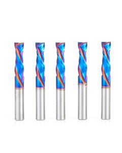 Amana tool 46172-K-5, 5-Pack CNC SC Spektra Extreme tool Life Coated Compression Spiral 3/8 D x 1-1/4 CH x 3/8 SHK x 3 Inch Long 2 Flute Router Bits