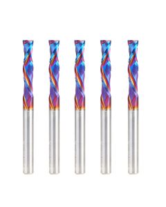 Amana tool 46177-K-5, 5-Pack CNC SC Spektra Extreme tool Life Coated Compression Spiral 1/4 D x 1-1/4 CH x 1/4 SHK x 3 Inch Long 2 Flute Router Bits