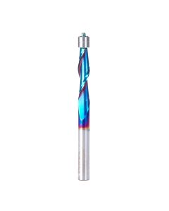 Amana tool 46197-K SC Spektra Extreme tool Life Coated UltraTrim Spiral 1/4 D x 1 CH x 1/4 SHK x 3 Inch Long w/ Double Bal Bearing Up-Cut Router Bit