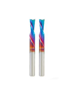 Amana tool 46202-K-2, 2-Pack SC Spektra Extreme tool Life Coated Spiral Plunge 1/4 Dia x 3/4 CH x 1/4 SHK 2-1/2 Inch Long Down-Cut Router Bits