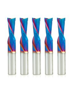 Amana tool 46203-K-5, 5-Pack SC Spektra Extreme tool Life Coated Spiral Plunge 3/8 Dia x 1 CH x 3/8 SHK 2-1/2 Inch Long Down-Cut Router Bits