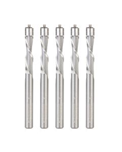 Amana tool 46297-5, 5-Pack Solid Carbide UltraTrim Spiral Trim 1/4 D x 1 CH x 1/4 SHK x 3 Inch Long w/ Double BB Down-Cut Router Bits