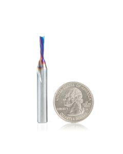 Amana tool 46341-K CNC SC Spektra Extreme tool Life Coated Spiral Plunge for Solid Wood 1/8 D x 1/2 CH x 1/4 SHK x 2 Inch Long Down-Cut Router Bit