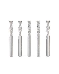 Amana tool 46350-5, 5-Pack CNC SC Mortise Compression Spiral 1/4 D x 1 CH x 1/4 SHK x 2-1/2 Inch Long 2 Flute Router Bits