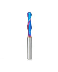 Amana tool 46376-K SC Spektra Extreme tool Life Coated Double Flute Up-Cut Bal Nose Spiral 1/8 R x 1/4 D x 1 CH x 1/4 SHK x 2-1/2 Inch Long Router Bit