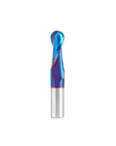 Amana tool 46380-K SC Spektra Extreme tool Life Coated Double Flute Up-Cut Bal Nose Spiral 1/4 R x 1/2 D x 1-1/4 CH x 1/2 SHK x 3 Inch Long Router Bit